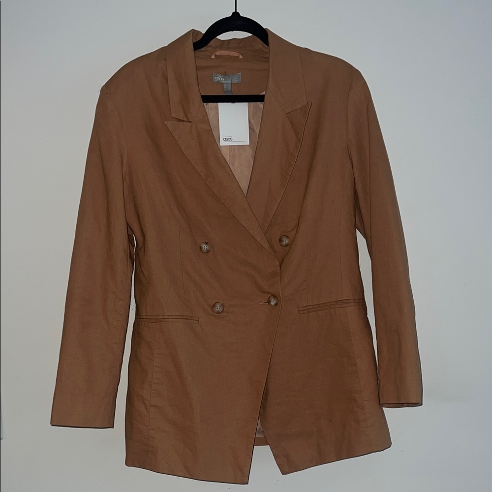 ASOS Camel Double-Breasted Blazer